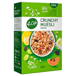 ***Мюсли 4LIFE хрустящие Fruits /картон/ 350г*16