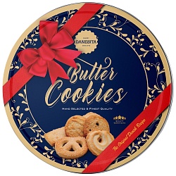 Печенье DANESITA (RR-0107 Красный бант) Assorted Cookies Ассорти сливочное /жесть/ 340г*12