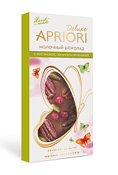 Шоколад APRIORI Deluxe молочный с фисташкой, пеканом и брусникой /картон/ 85г*7