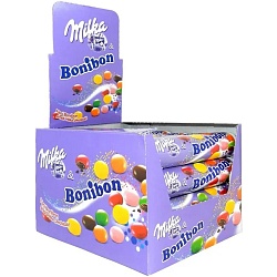 Драже MILKA BONIBON Шоколадное (24,3г*24шт шоубокс) /туба/ 24,3г*288
