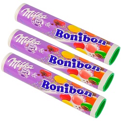 Драже MILKA BONIBON Шоколадное (24,3г*3шт Мультипак) /туба/ 72,9г*30