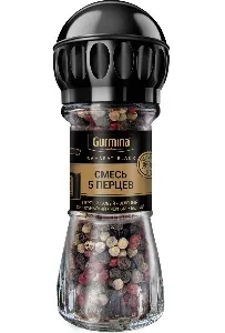Приправа GURMINA BAHARAT BLACK смесь 5 перцев /мельница/ 37г*6 Приправа GURMINA BAHARAT BLACK смесь 5 перцев /мельница/ 37г*6