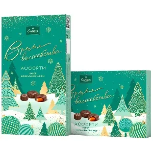 Конфеты COUTURIER шоколадные Ассорти "Время волшебства" с помадными начинками 130г*14