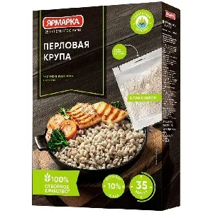 Крупа ЯРМАРКА "Отборная" Перловая (5шт*80г) 400г*15 Крупа ЯРМАРКА "Отборная" Перловая (5шт*80г) 400г*15