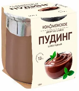 Десерт КОЛОМЕНСКИЙ из сливок "Пудинг шоколадный" с мдж 13,0% /стекло/ 160г*4