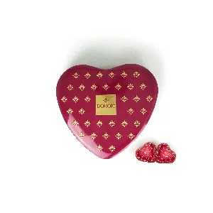 Конфеты DOMORI шоколадные Gianduja Heart в подарочной жестяной шкатулке (ручной работы) /жесть/ 250г*6