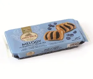 Печенье ASOLO DOLCE слоеное "Мелоди" с черничным джемом 100г*16