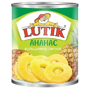 Ананас 14034 LUTIK кольцами в сиропе /жесть/ 580мл*12