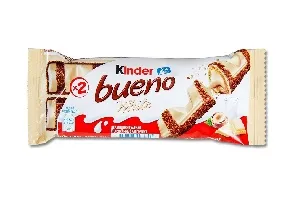Батончик вафельный KINDER Bueno WHITE молочно-ореховой начинкой, покрытый БЕЛЫМ шоколадом 39г*30