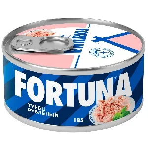 Тунец FORTUNA рубленый в собственном соку /жесть/ 185г*12