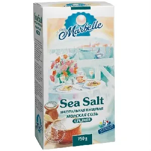 Соль Marbelle морская пищевая средняя (помол №1) кор/пак 750гр*14
