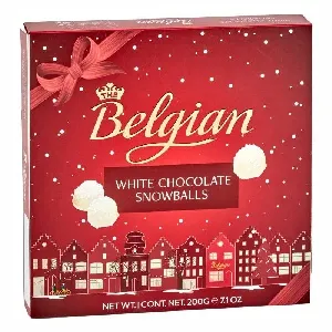 Конфеты BELGIAN Snowballs в кокосовой стружке из белого шоколада "Новогодняя коллекция", красная, НГ-дизайн /картон/ 200г*12 Конфеты BELGIAN Snowballs в кокосовой стружке из белого шоколада "Новогодняя коллекция", красная, НГ-дизайн /картон/ 200г*12