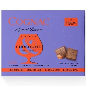 Конфеты COUTURIER LIQUOR LINE шоколадные со вкусом "COGNAC" /картон/ 130г*10