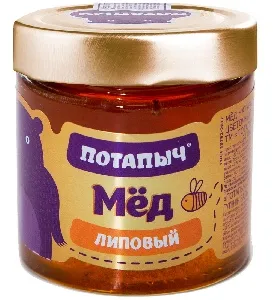 Мед ПОТАПЫЧЪ липовый /стекло/ 250г*12