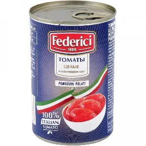 Томаты FEDERICI очищенные целые в с/с /жесть/ 425мл*12