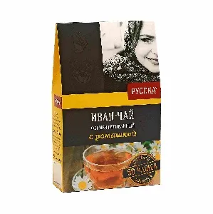 Чай РУССКА Иван-чай ферментированный с ромашкой /коробка/ 50г*20