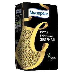 Крупа МИСТРАЛЬ Гречневая зеленая /пакет/ 450г*12 Крупа МИСТРАЛЬ Гречневая зеленая /пакет/ 450г*12