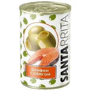 Оливки SANTARRITA с сёмгой (лососем) /жесть/ 280г*12