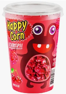 Воздушная кукуруза HAPPY CORN ВИШНЯ Монстрики /стакан/ 100г*6