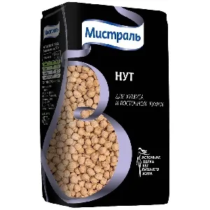 Нут МИСТРАЛЬ Турецкий горох /пакет/ 450г*12 Нут МИСТРАЛЬ Турецкий горох /пакет/ 450г*12