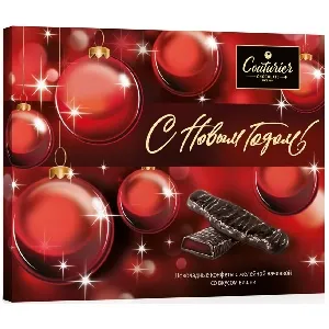 Конфеты COUTURIER шоколадные "Красная игрушка (подарок)" с желейной начинкой со вкусом вишни 155г*24
