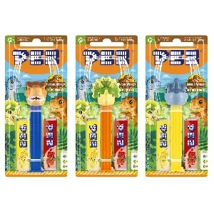 Конфета PEZ с игрушкой (ДИНОЗАВРЫ) импульс 1+2 /шоубокс/ 17г*12