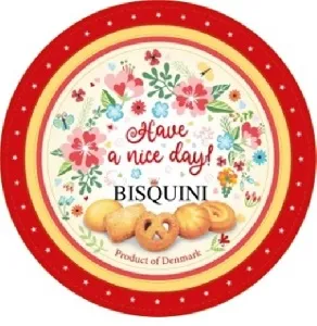 Печенье BISQUINI Have a nice day! - сливочное, красная /жесть/ 150г*24