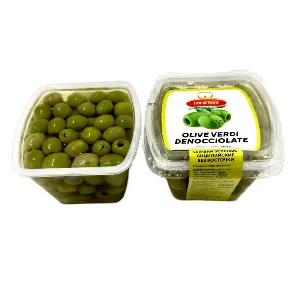 Оливки FIOR DI TERRA зеленые сицилийские без косточки (сухой вес 200г) /пластик/ 450г*16