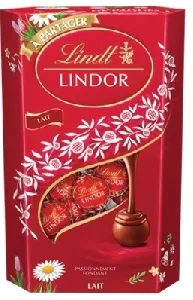 Конфеты LINDT LINDOR молочный MILK, красная /картон/ 337г*6