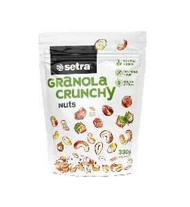 Гранола SETRA Granola crunchy хрустящие запеченные с ОРЕХАМИ: кешью, фундук, арахис, без сахара /зип-пак/ 330г*7