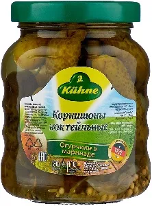 Корнишоны KUHNE коктейльные /стекло/ 180г*10