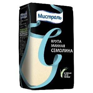 Крупа МИСТРАЛЬ Манная Семолина /пакет/ 450г*12
