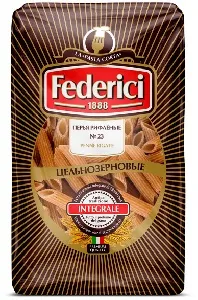 Макаронные изделия FEDERICI №023 цельнозерновые Перья рифленые 400г*30