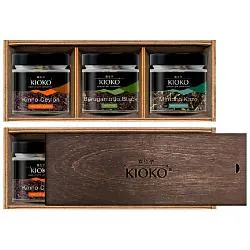 Набор KIOKO KAGOSHIMA BLACK Коллекция черного чая и черного чая с добавками /деревянная коробка с крышкой/ 90г*6