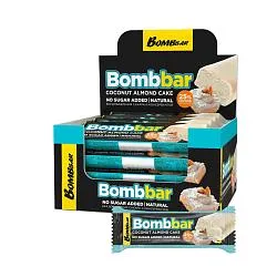 Батончик BOMBBAR глазированный Миндально-кокосовый торт /флоу-пак/ 40г*30