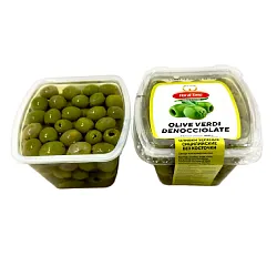 Оливки FIOR DI TERRA зеленые сицилийские без косточки (сухой вес 200г) /пластик/ 450г*16