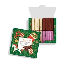 Набор ВЕРНОСТЬ КАЧЕСТВУ кондитерских плиток с начинками - 4 вкуса /картон/ 250г*20