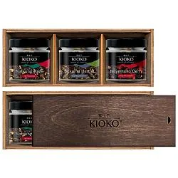 Набор KIOKO YAKUSHIMA FOREST Коллекция черного чая /деревянная коробка с крышкой/ 100г*6