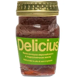 Анчоус DELICIUS филе в подсолнечном масле /стекло/ 90г*12