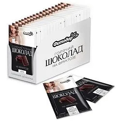 Какао-напиток ФИТОДАР "Горячий шоколад ТЕМНЫЙ" порционный на фруктозе /шоубокс/ 30г*20