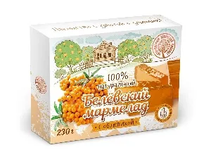 Мармелад БЕЛЕВСКИЙ натуральный пластовой ОБЛЕПИХА /картон/ 230г*20