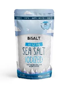 Соль BiSALT морская пищевая мелкая йодированная садочная /дой пак/ 500г*12