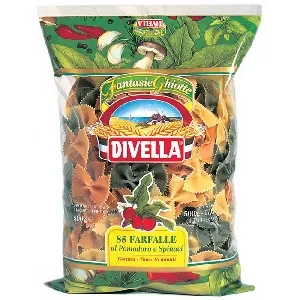 Макаронные изделия DIVELLA Fantasie Ghiotte №85 FARFALLE томаты-шпинат 500г*24