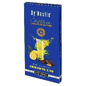 Шоколад Dy`Nastie LIQUEUR темный "Лимончелло" с ликёрной начинкой и цукатами цедры лимона (шоубокс 10шт) 100г*40