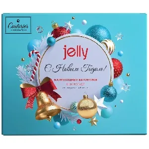 Батончики COUTURIER JELLY Мармеладные в шоколаде со вкусом яблока «Новогоднее настроение» 155г*24
