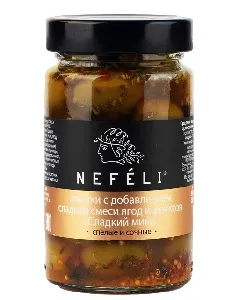 Оливки NEFELI Ассорти "сладкий микс" /стекло/ 300мл*6