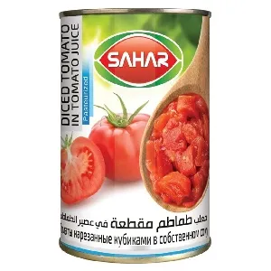 Томаты SAHAR нарезанные кубиками в собственном соку /жесть/ 400г*24 