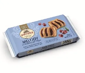 Печенье ASOLO DOLCE слоеное "Мелоди" с вишневым джемом 100г*16