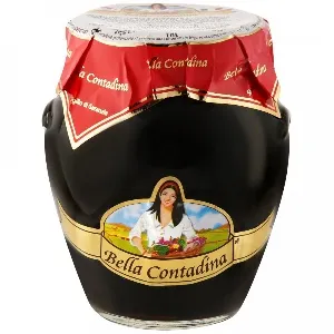 Маслины BELLA CONTADINA гигант черные Белла ди Чериньола /стекло/ 290г*12