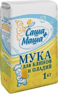 ***Мука САША+МАША для блинов и оладий /бум.пак/ 1кг*8